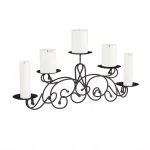 Lavish Home 5-Light Matte Black Iron Candelabra with Classic Scroll Design thumbnail 1
