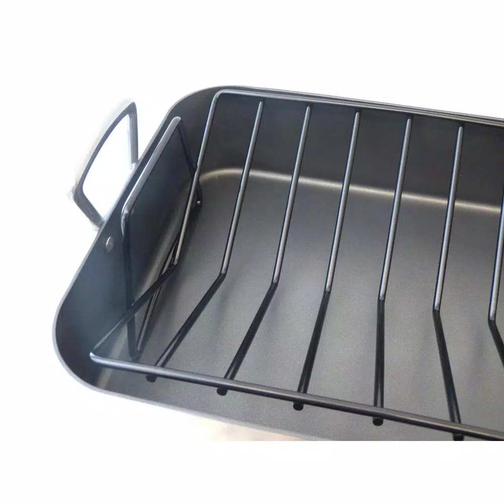 RSVP International 8 Qt. Cast Aluminum Roasting Pan with Non-Stick Rack