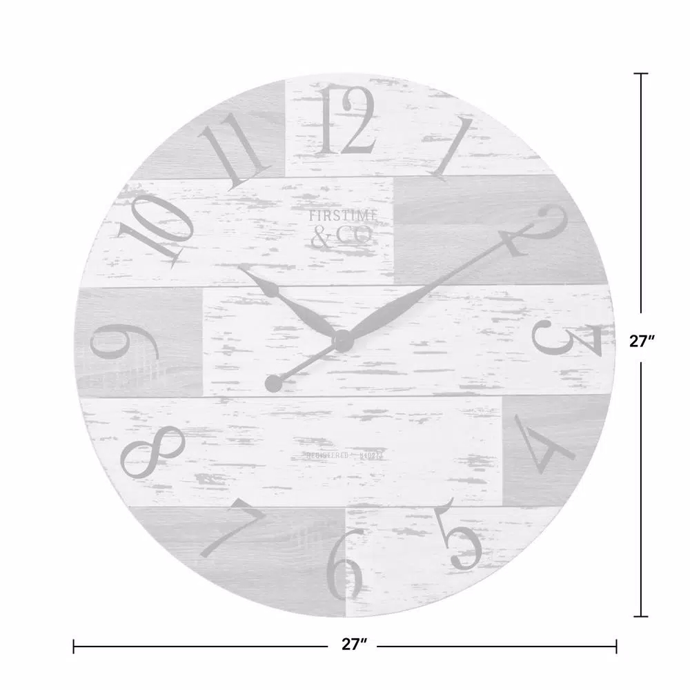 FirsTime and Co. Harper Pallets 27 in. Rustic Wall Clock
