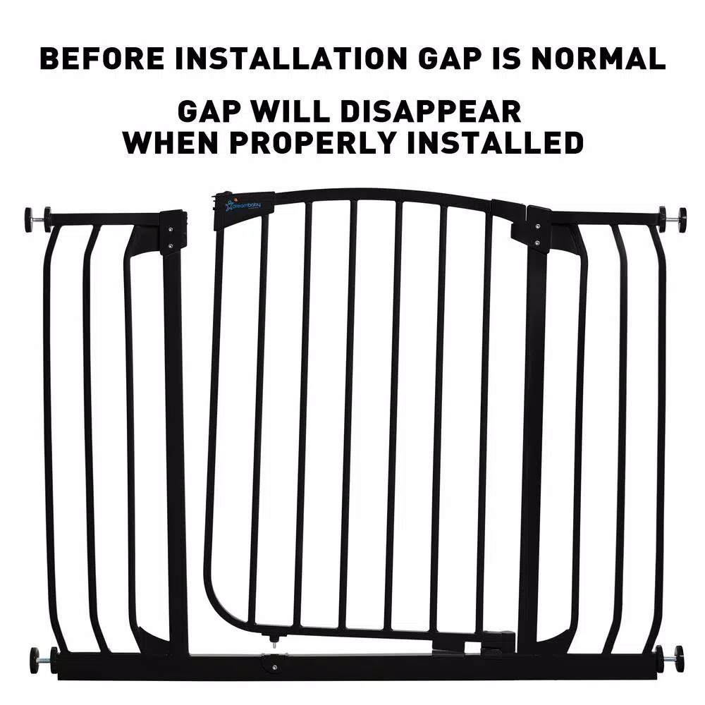 Dreambaby Chelsea Extra Wide Auto-Close Security Gate with Extensions, Black
