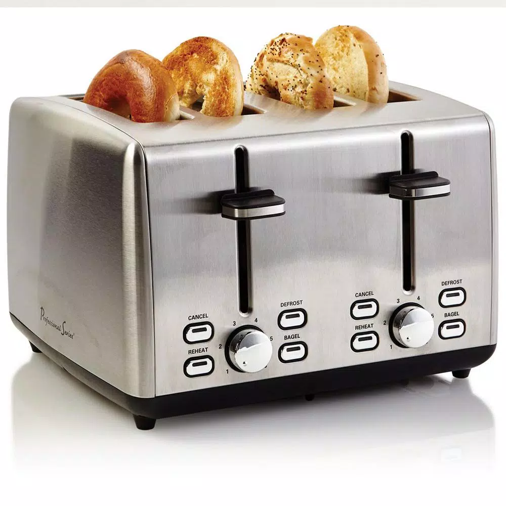 Professional Series 4-Slice Stainless Steel Wide Slot Toaster with Independent Controls