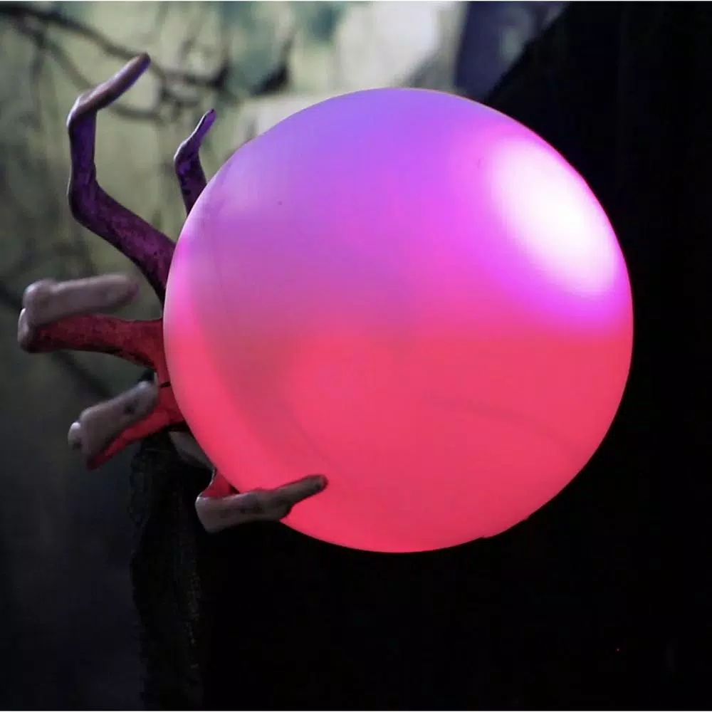 Haunted Hill Farm 7.5 ft. Animated Phantom Witch with Multi-Color LED Crystal Ball Halloween Prop