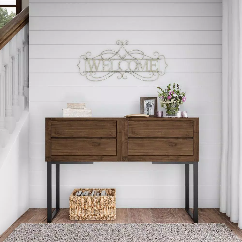 Lavish Home Welcome Decorative Rustic Metal Cutout Wall Sign, Distressed White