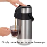 Proctor Silex 12.6-Cup Stainless Steel Airpot Coffee Urn, 3L Vacuum Insulated Beverage Server thumbnail 3