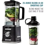 Calphalon 1100-Watt Auto-Speed Blender with 67 oz. Tritan Jar and Blend-N-Go Cup, Dark Stainless Steel thumbnail 3