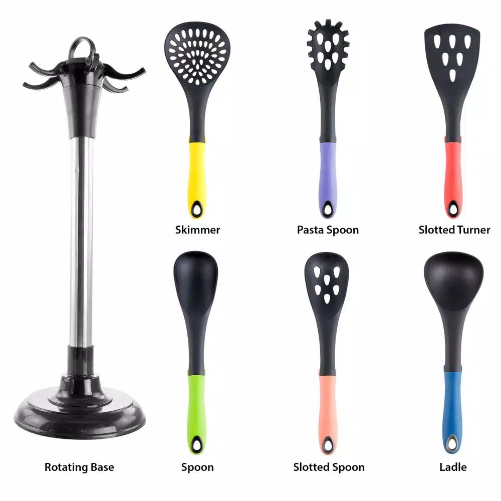 MegaChef 7-Piece Nylon Kitchen Utensil Set, Scratch-Resistant Cooking Tools