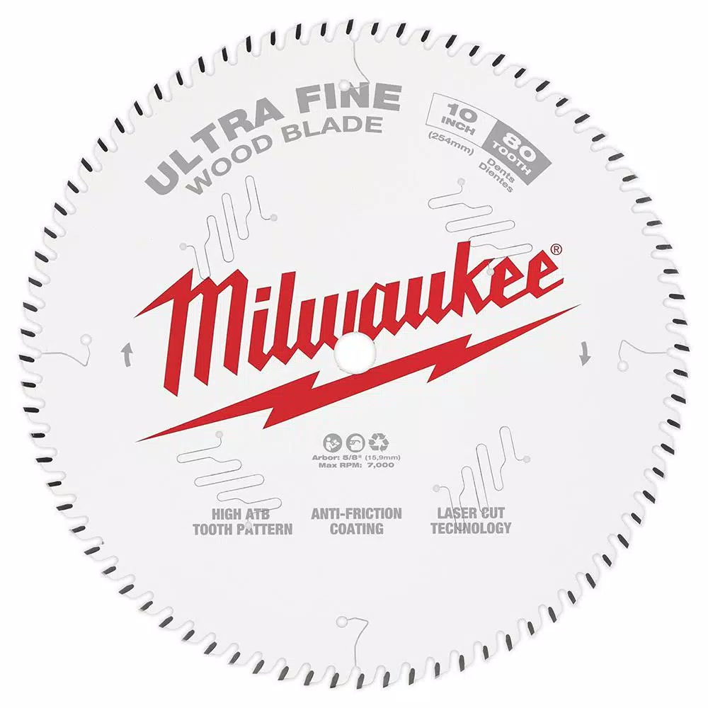 Milwaukee 10 in. 80-Tooth Ultra Fine Finish Circular Saw Blade