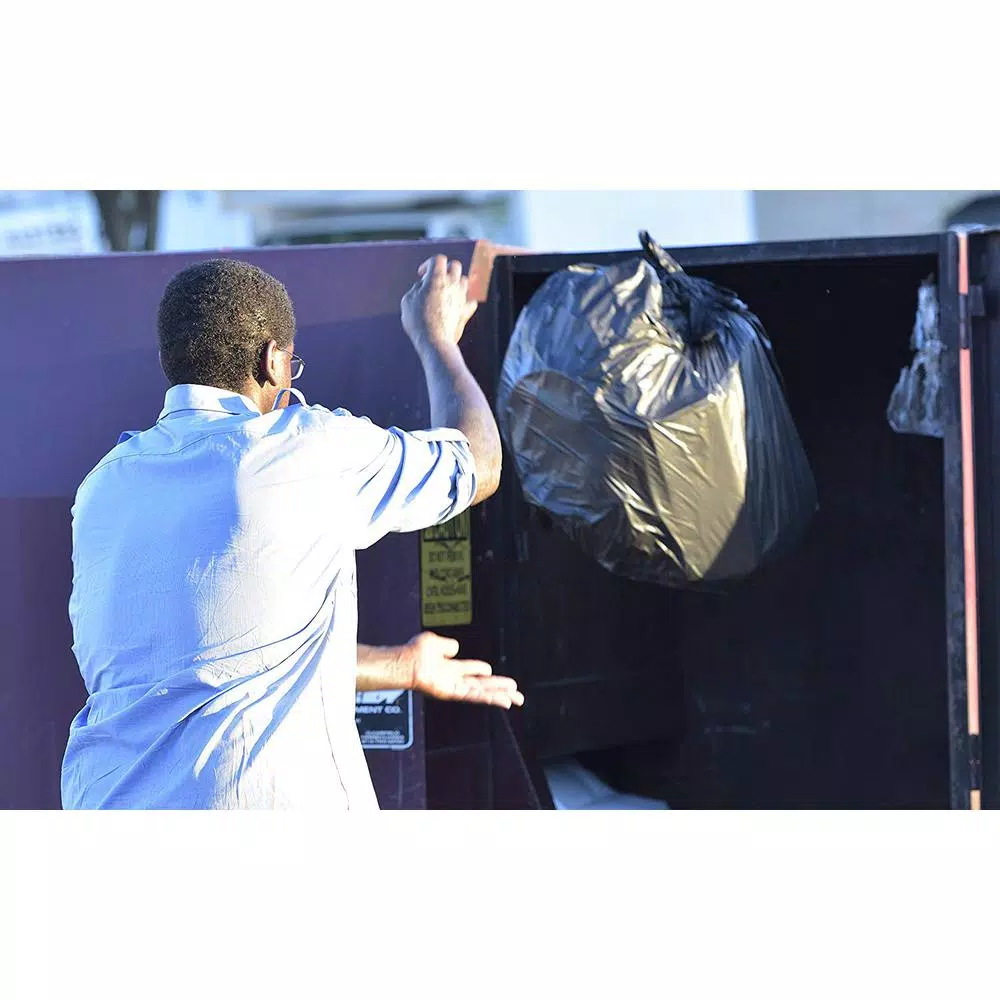 Aluf Plastics 55 Gallon Heavy-Duty Black Trash Bags for Rubbermaid Brute, 1.8 Mil, 100-Count