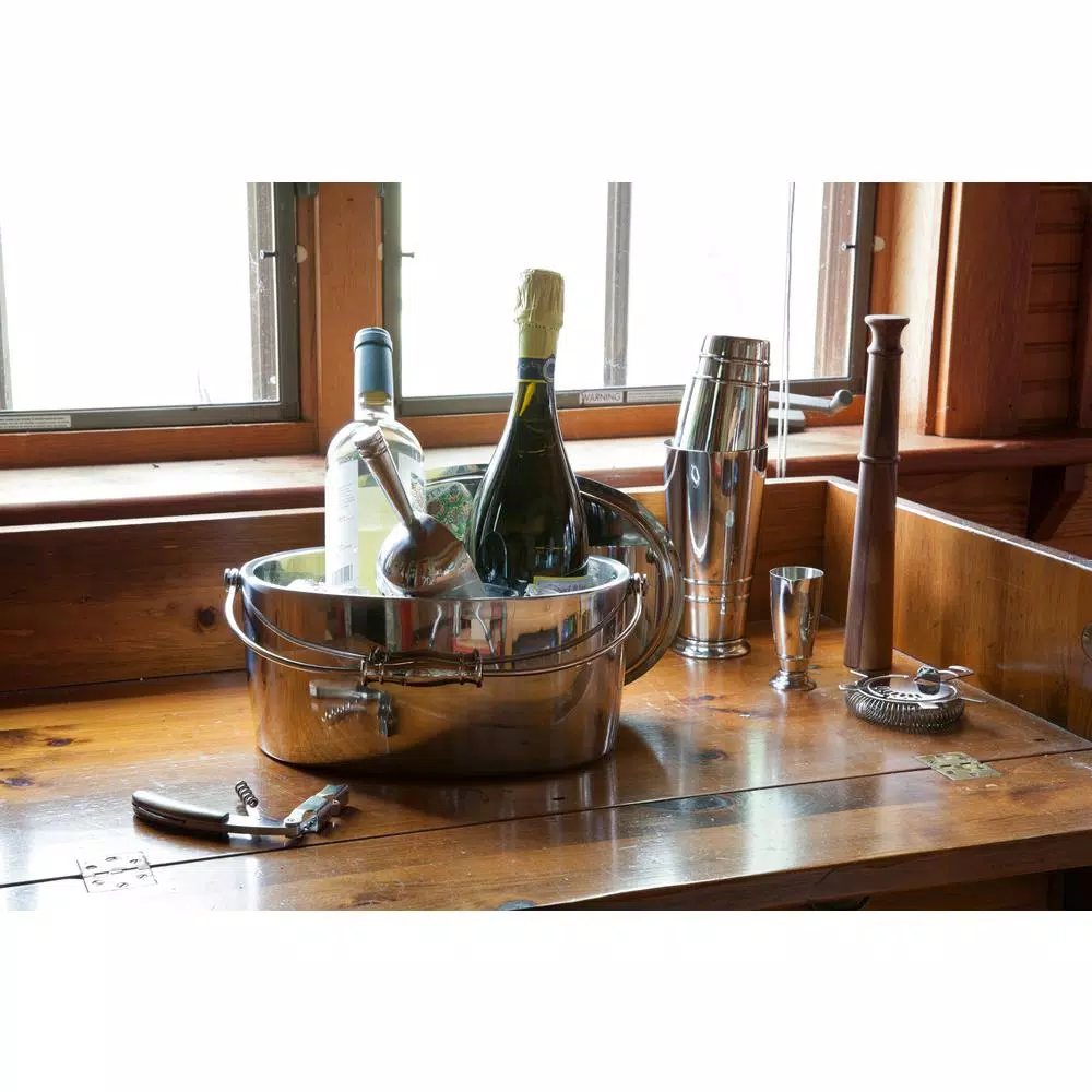 Fortessa Crafthouse by Fortessa Stainless Steel Oval Ice Bucket Set with Scoop and Lid