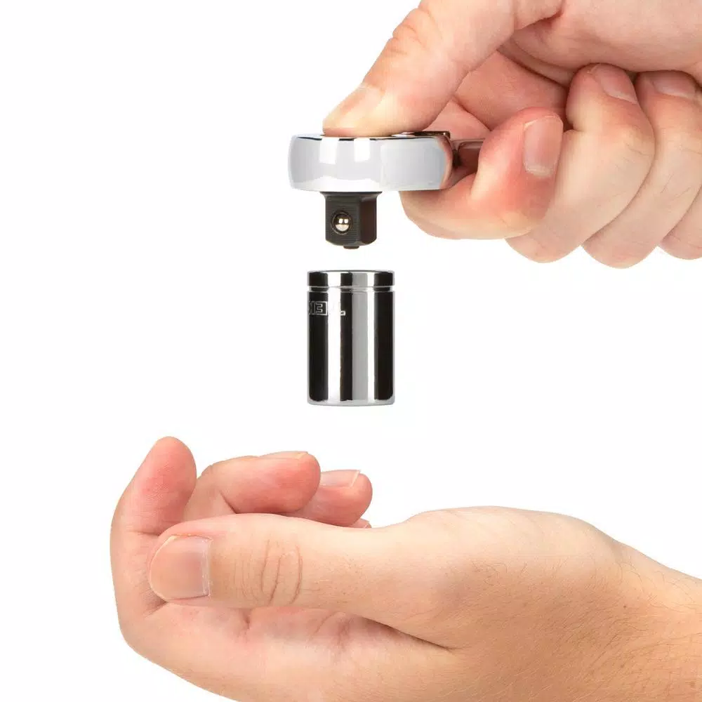 Tekton 3/8 in. Drive x 4.5 in. Quick-Release Ratchet, 90-Tooth Stubby Design