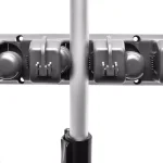 Alpine Industries 16 in. Wall Mounted Mop and Broom Holder with 5 Slots and 6 Retractable Hooks thumbnail 8