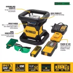 DEWALT 20V MAX Green Beam Self-Leveling Rotary Laser Level Kit with (3) 2Ah Batteries & TSTAK Case thumbnail 6