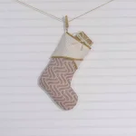 VHC Brands Magdalene Mauve Purple & Gold Metallic Jacquard Christmas Stocking, 15 in. thumbnail 2