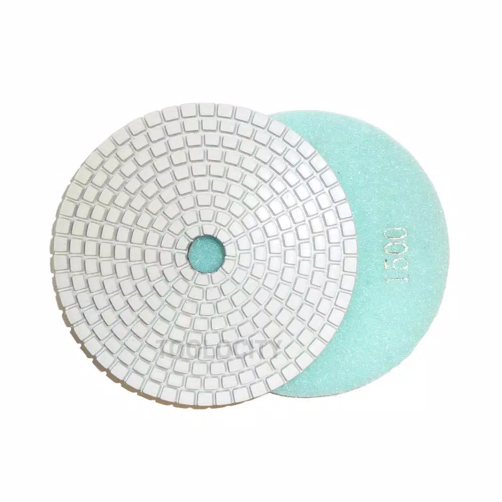 Toolocity JHX 4 in. Dry/Wet Diamond Polishing Pad Set with Back Holder for Concrete and Granite
