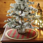 VHC Brands Robert Barn Red & Forest Green Rustic Plaid Christmas Tree Skirt, 21 in. thumbnail 5