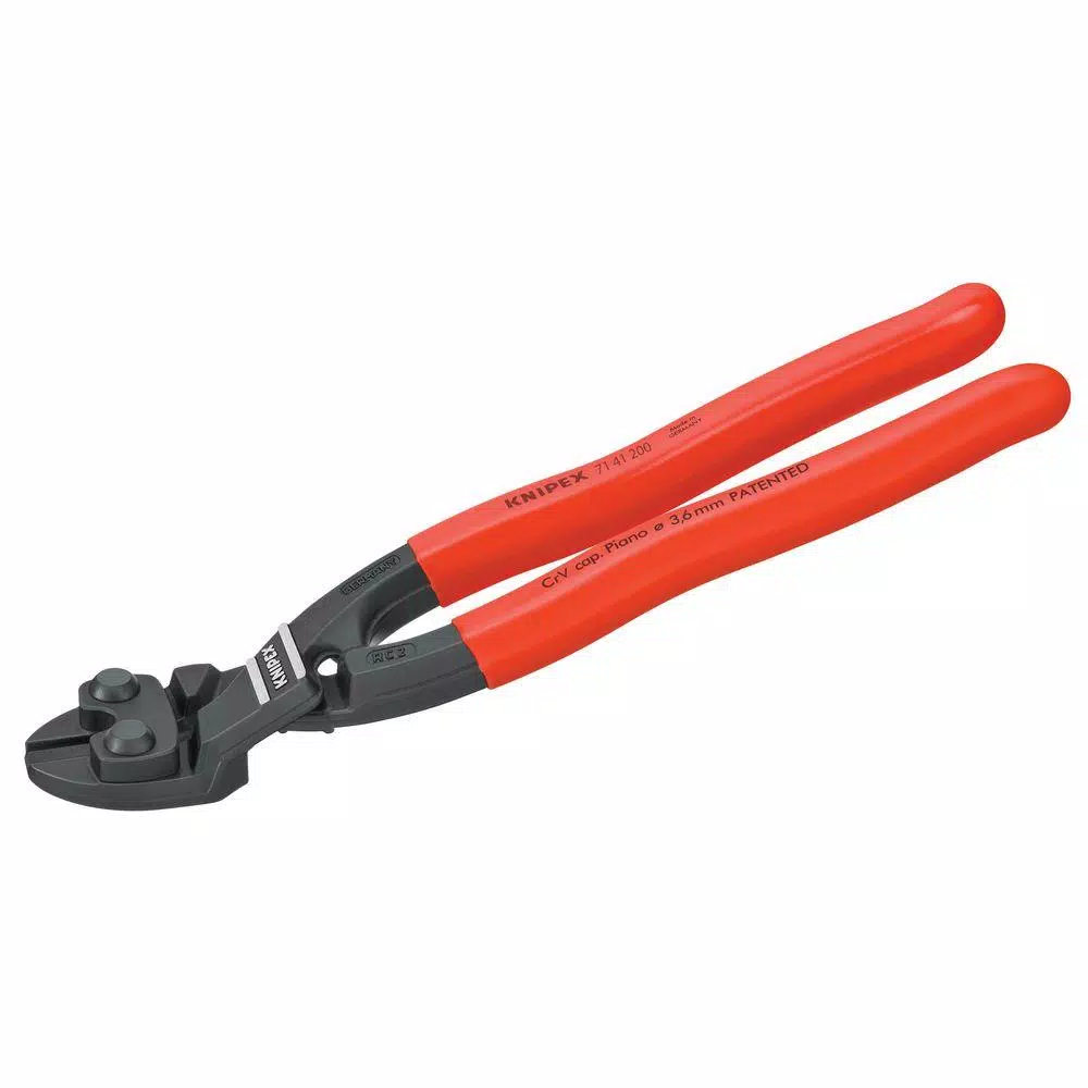 KNIPEX 8 in. Angled High Leverage Cobolt Bolt Cutters with Notch