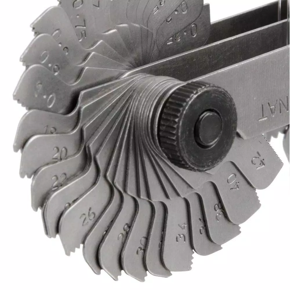 Grand Rapids Industrial Products Grip Thread Pitch Gauge - Dual Metric and SAE Stainless Steel Thread Counter