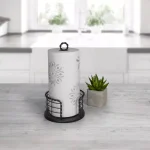 Spectrum Everly Braided Steel Paper Towel Holder, Black Farmhouse Kitchen Decor thumbnail 6