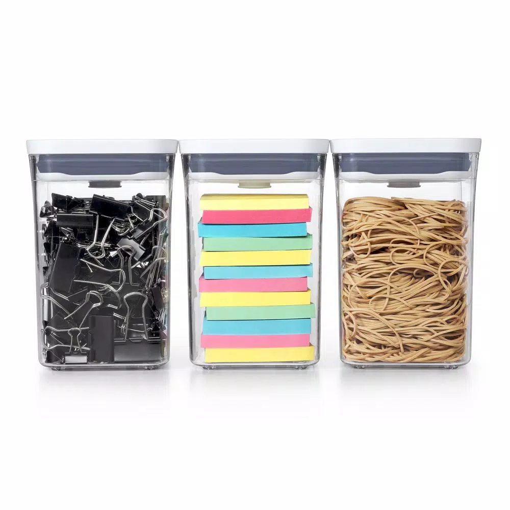 OXO Good Grips 3-Piece POP Container Set, 1.1 Qt Small Square Airtight Food Storage