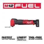 Milwaukee M12 FUEL 12V Cordless Oscillating Multi-Tool & Jobsite Radio Kit with (2) 3.0 Ah Batteries thumbnail 2