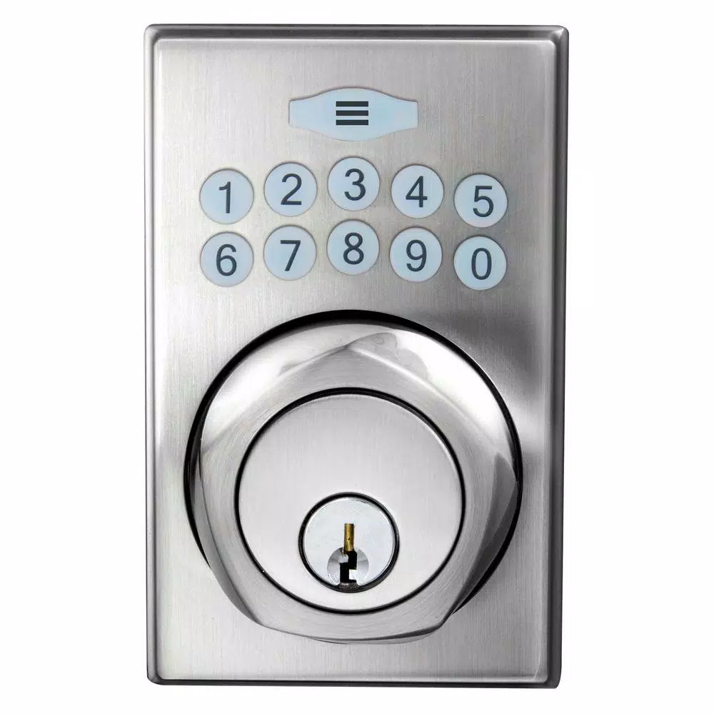Defiant Satin Nickel Square Single Cylinder Electronic Keypad Deadbolt