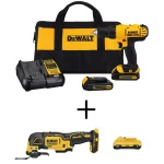 DEWALT 20V MAX Cordless 1/2 in. Drill/Driver & ATOMIC Oscillating Tool Combo Kit with (2) 1.3Ah Batteries thumbnail 1