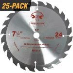 GRIP TIGHT TOOLS Grip Tight Classic 7-1/4 in. 24-Tooth Tungsten Carbide Tipped Circular Saw Blade (25-Pack) thumbnail 1