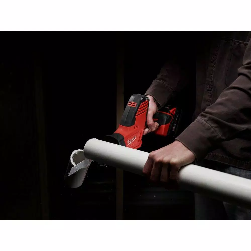 Milwaukee M18 18V Lithium-Ion Cordless Hackzall Reciprocating Saw with Carbide Metal Cutting Blade
