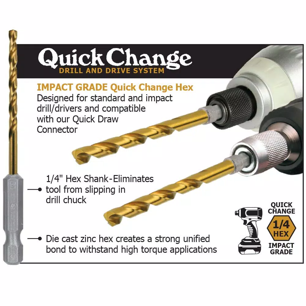 Montana Brand 14-Piece Titanium Coated Hex Shank Drill Bit Set