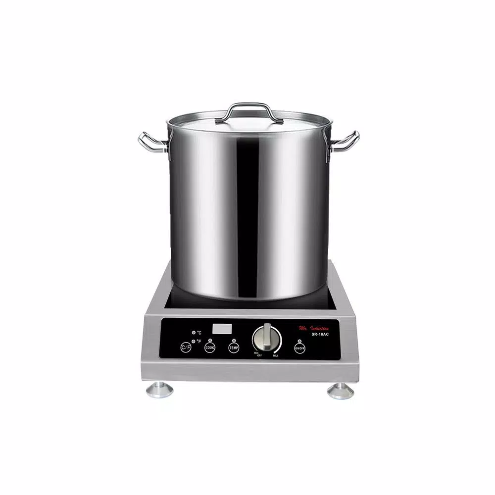SPT 1800W Commercial Countertop Induction Cooktop - Black Stainless Steel