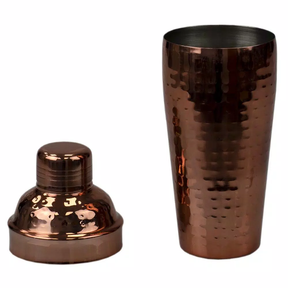 Unbranded Hammered Copper Stainless Steel Cocktail Shaker, 750 ml