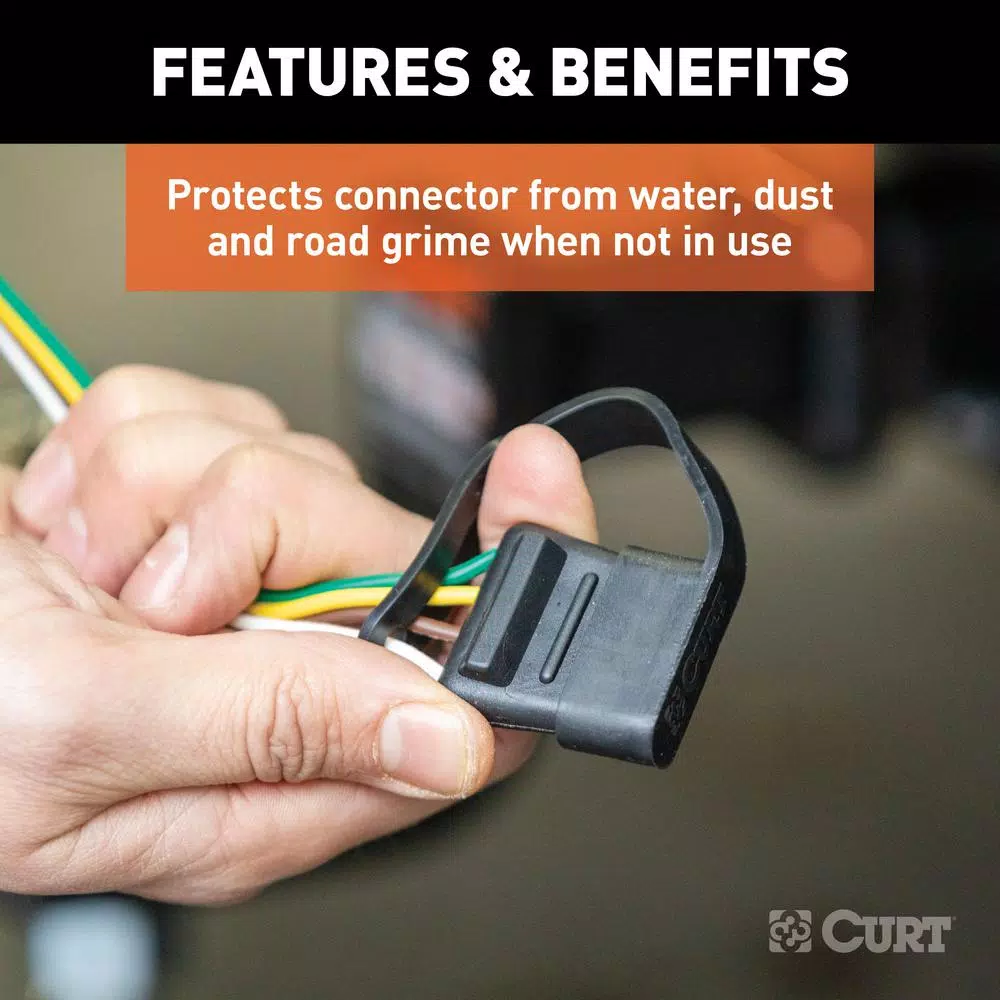 CURT 4-Way Flat Connector Dust Cover - Vehicle Side Socket Protector