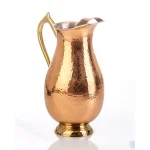 Abigails Element Collection Hammered Copper Pitcher with Brass Handle thumbnail 2
