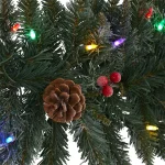 Nearly Natural 6 ft. Pre-Lit Snow Dusted Artificial Christmas Garland with 50 Multi-Color LED Lights thumbnail 3