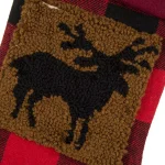 Glitzhome 19 in. Acrylic Plaid Christmas Stockings with Rug Hooked Reindeer and Bear (Set of 2) thumbnail 5