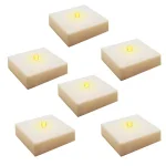 LUMABASE LumaLite Luminaria Lights, 6-Count Amber Flickering LED Battery Operated Flameless Candles thumbnail 1