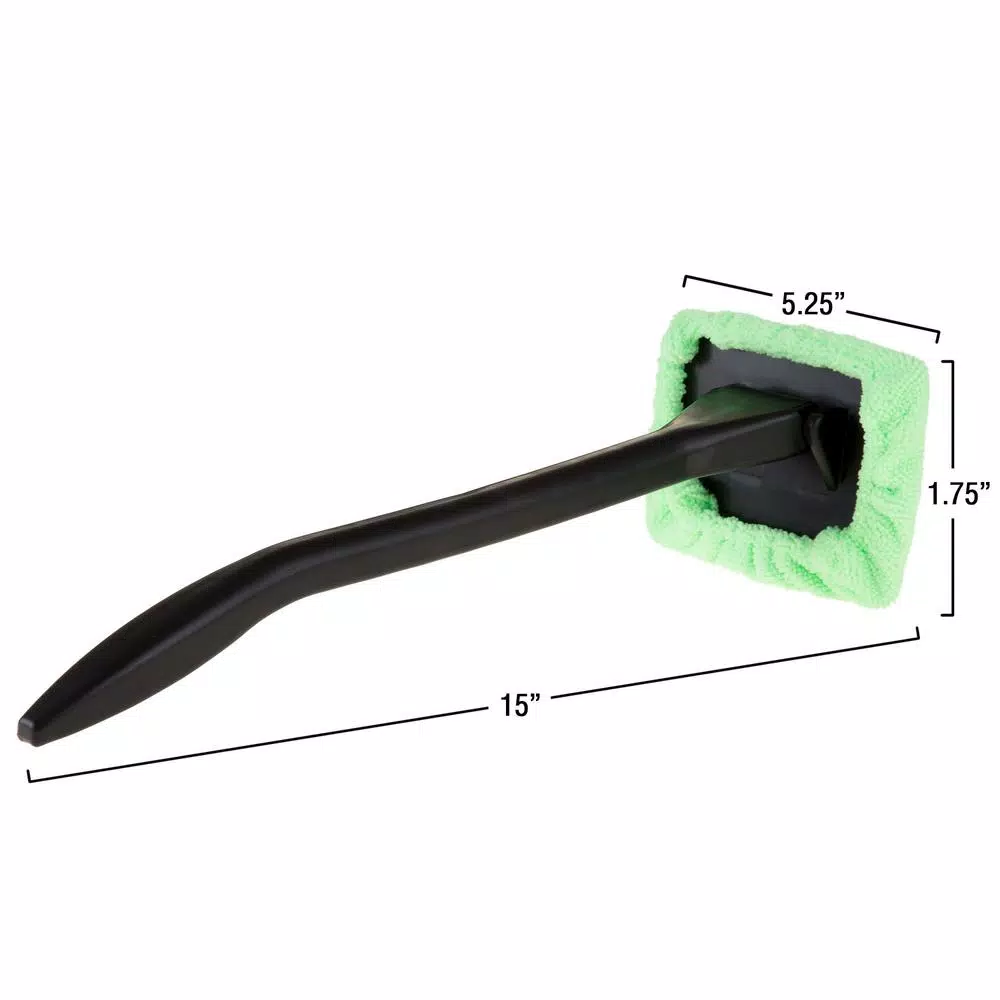 Stalwart Windshield Cleaner Tool with Pivoting Head and Microfiber Cloth