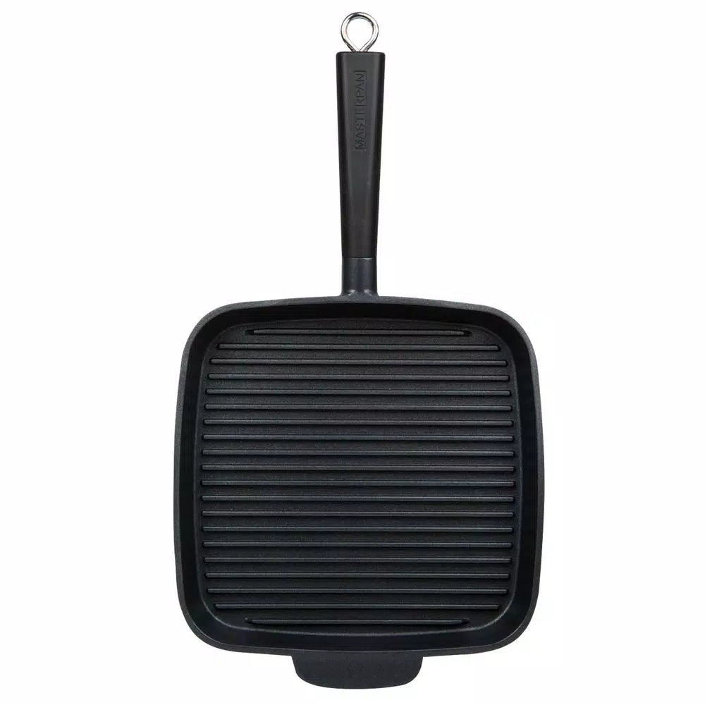 MasterPan Sectional Series 11 in. Cast Aluminum Nonstick Grill Pan, Black