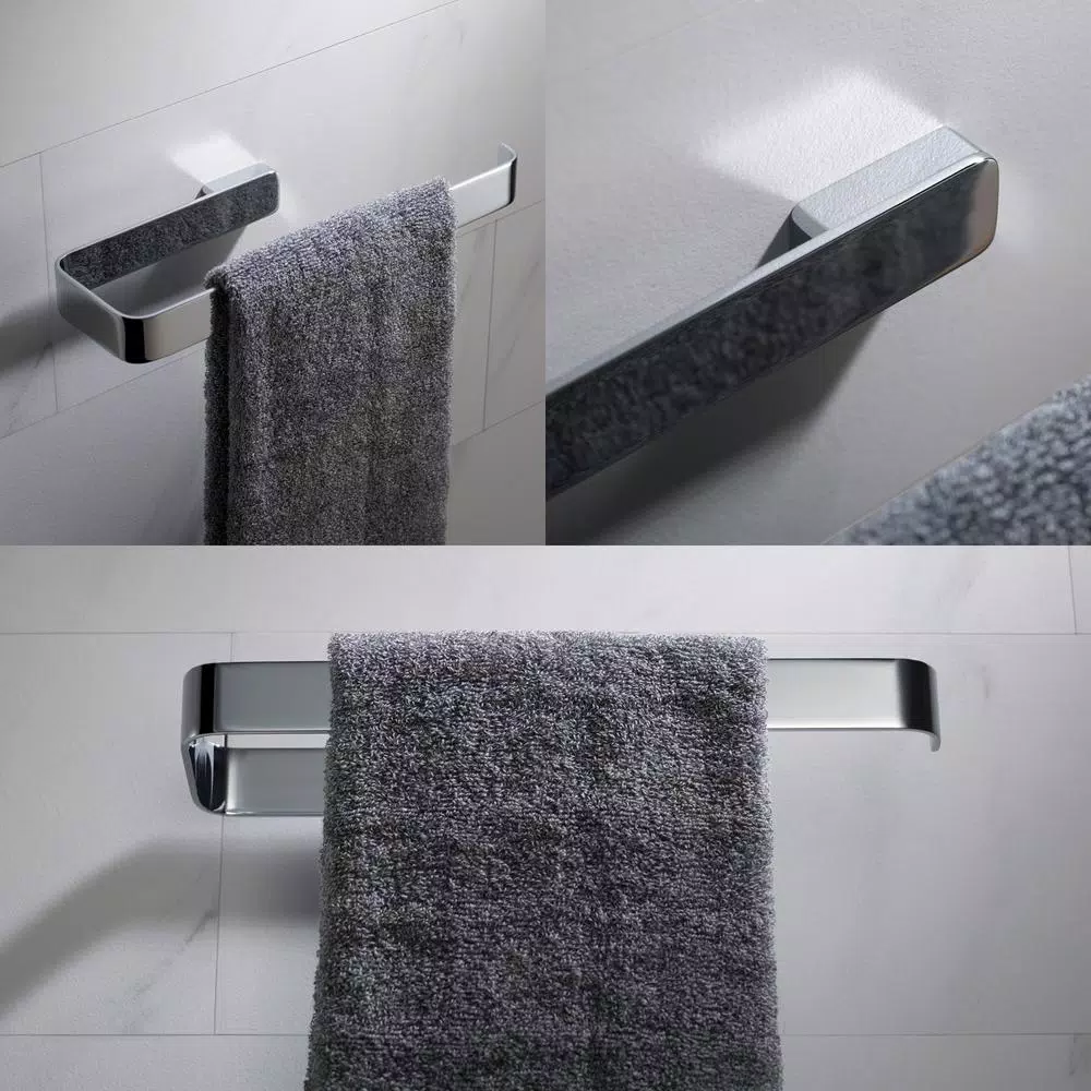 KRAUS Stelios Chrome Bathroom Towel Ring - Solid Brass Hand Towel Holder