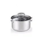 Cook N Home 5 qt. Stainless Steel Casserole Dish with Tempered Glass Lid thumbnail 1