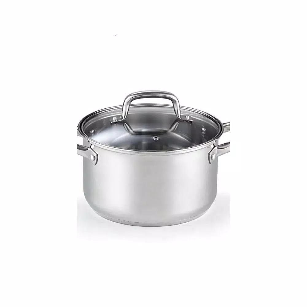 Cook N Home 5 qt. Stainless Steel Casserole Dish with Tempered Glass Lid