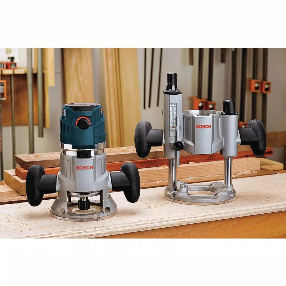 Bosch 15 Amp Corded Variable Speed Combination Plunge and Fixed-Base Router Kit with Hard Case