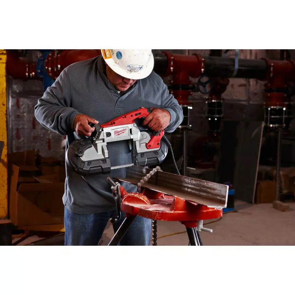 Milwaukee 11 Amp Deep Cut Portable Band Saw with Hard Case, 5 in. x 5 in. Capacity