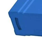United Solutions 23 Gal. Blue Slim Recycling Highboy Waste Container thumbnail 4