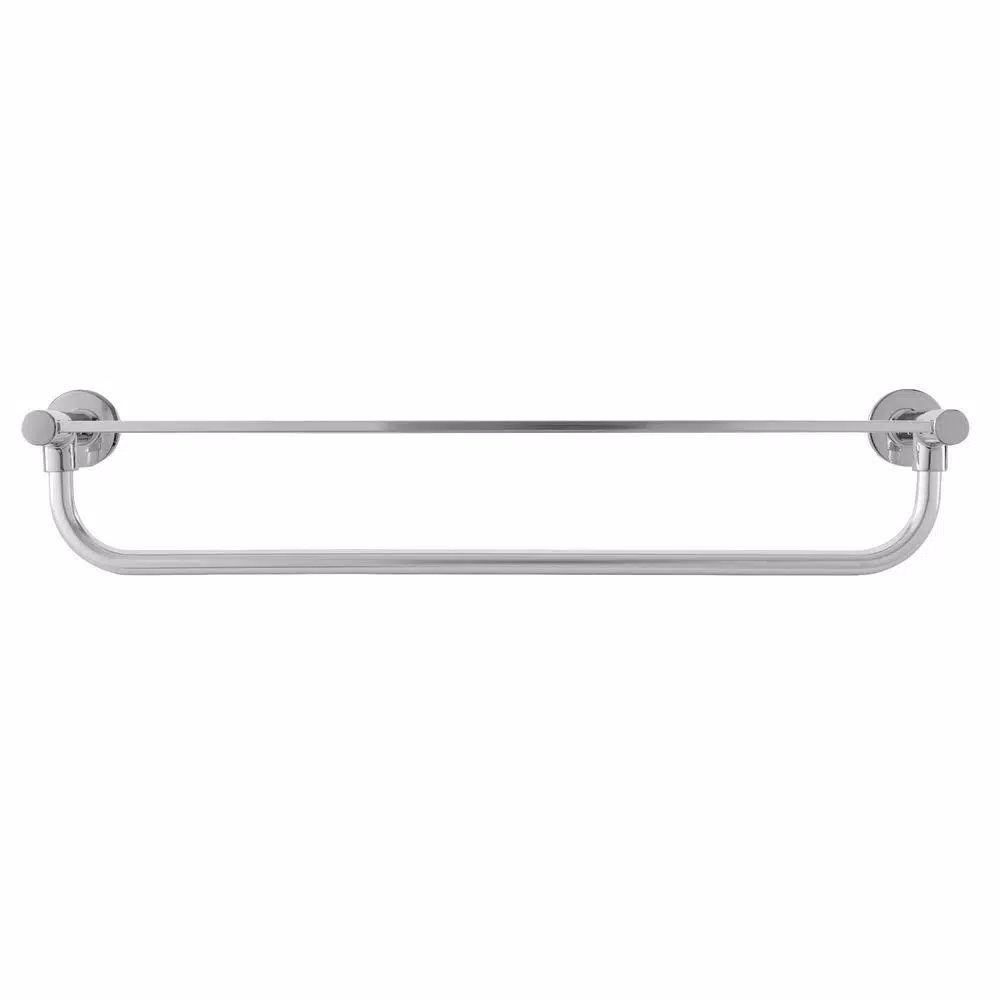 Glacier Bay Modern 21 in. Wall Mount Towel Rack with Shelf and Bar in Chrome