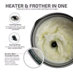 Oventes FR3608 Deluxe Electric Milk Frother and Steamer, 8 oz, Black thumbnail 2