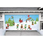 My Door Decor 7 ft. x 16 ft. North Pole Elves Christmas Garage Door Mural Banner thumbnail 2