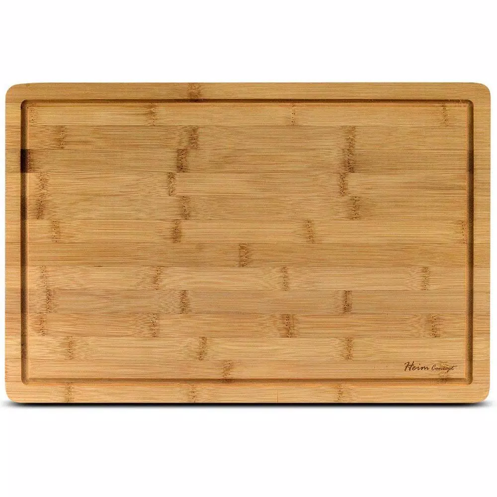Heim Concept Premium Bamboo Cutting Board and Serving Tray with Drip Groove, 18 x 12 in