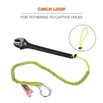 Ergodyne Squids 3100 Shock-Absorbing Tool Lanyard, Single Carabiner, Lime thumbnail 6