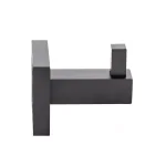 Italia Trieste Single Robe Hook, Matte Black, Solid Brass thumbnail 3